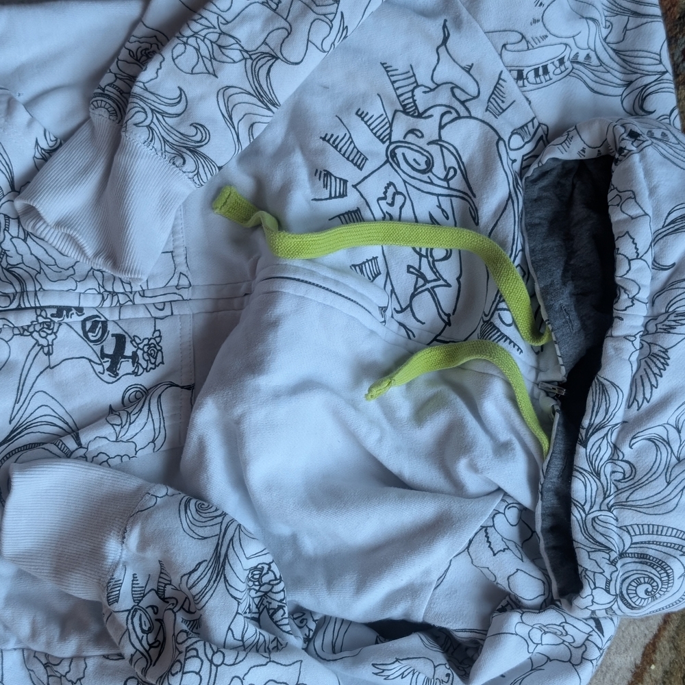 Graphic Hoodie with Neon Accents